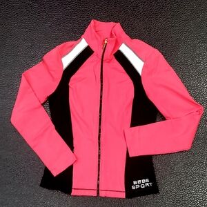 Bebe Sport Crystals Logo Black/Watermelon/White Jacket- Size S.